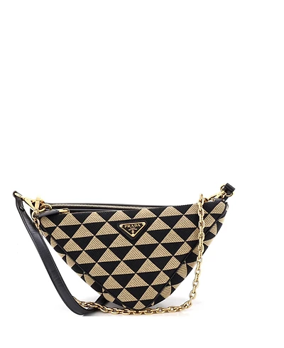 Pre-Owned Prada Mini Double Symbole Triangle Bag Leather and Jacquard