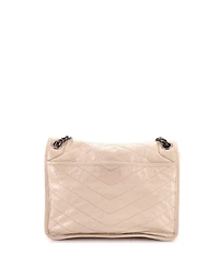 Pre-Owned Saint Laurent Medium Niki Chain Flap Bag Matelasse Chevron Leather