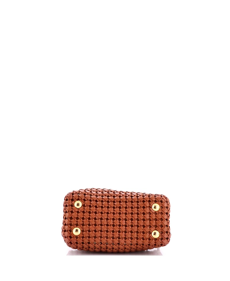 Pre-Owned Fendi Mini Peekaboo Bag Braided Leather