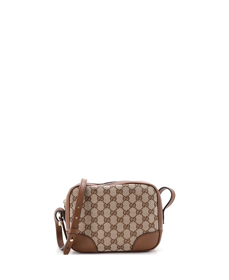 Pre-Owned Gucci Mini Bree Disco Crossbody Bag Gg Canvas with Leather