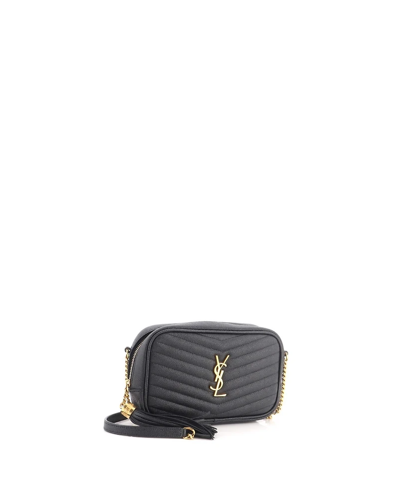 Pre-Owned Saint Laurent Mini Lou Camera Bag Matelasse Chevron Leather