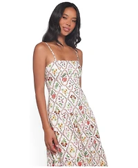 Petal and Pup Women's Botanique Floral-Print A-Line Square Neck Midi Dress
