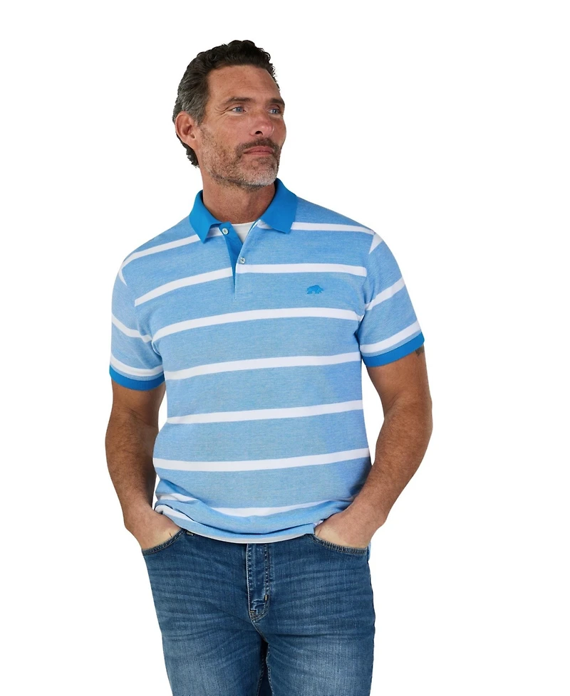Raging Bull Men's Birdseye Stripe Polo Shirt