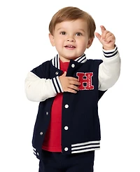 Tommy Hilfiger Baby Boys' Fleece Varsity Jacket, T-Shirt and Jogger Pants, 3-Piece Set