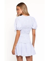 Petal and Pup Women's Kaelyn Fit & Flare Puff Sleeve Gingham Mini Dress