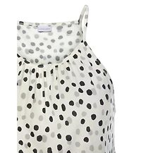 Lascana Women's Viscose Polka-Dot Print High Neck Tiered Maxi Dress