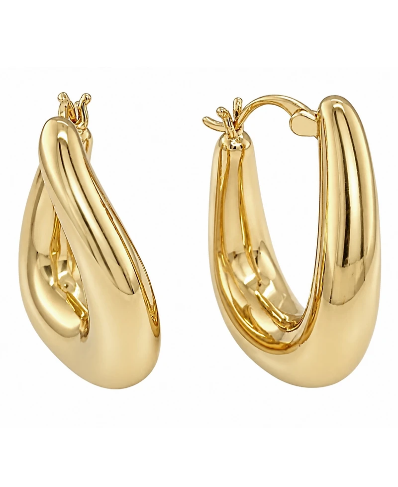 And Now This 18K Gold Plated Puff Hoop Earring