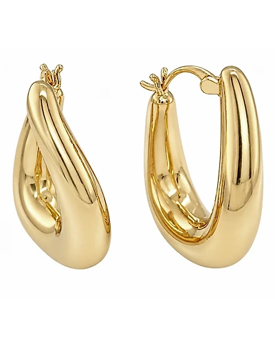 And Now This 18K Gold Plated Puff Hoop Earring