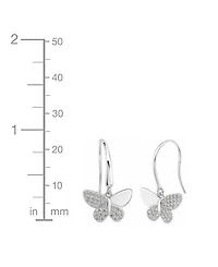 And Now This Cubic Zirconia Butterfly Drop Earring in Silver Plate, Gold Plate or Rose Gold Plate