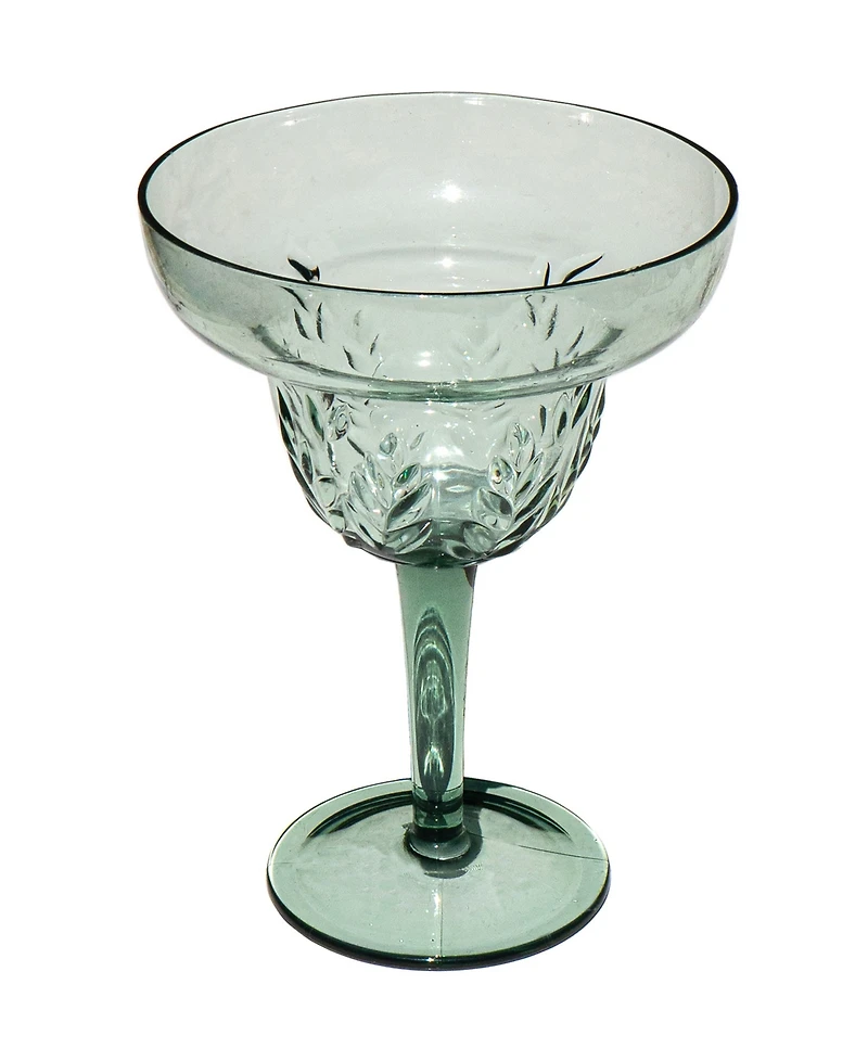 Abode Homewares Embossed Leaf Acrylic Margarita Glasses, Set of 6