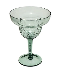 Abode Homewares Embossed Leaf Acrylic Margarita Glasses, Set of 6
