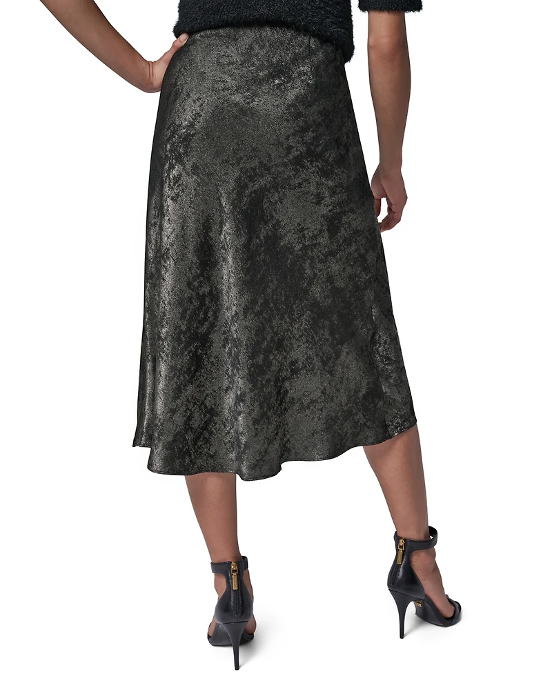 Donna Karan New York Women's A-Line Midi Foil Skirt