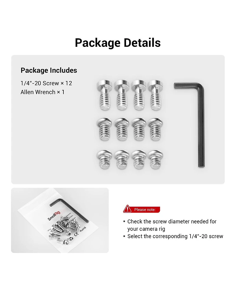 SmallRig Hex Screw Pack, 12-Pack