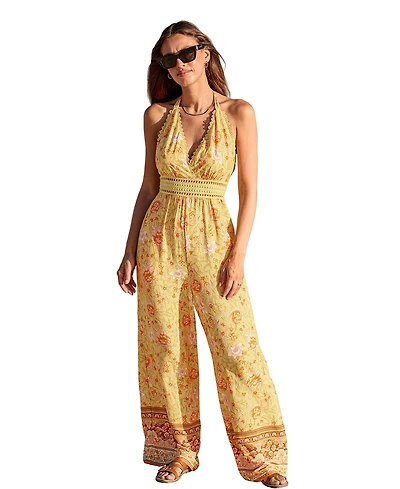 Cupshe Women's Halter Neck Floral Jumpsuit