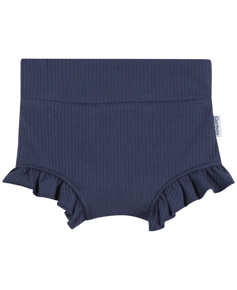 Gerber Baby Girls' Bubble Ruffle-Hem Shorts, 3-Piece Set