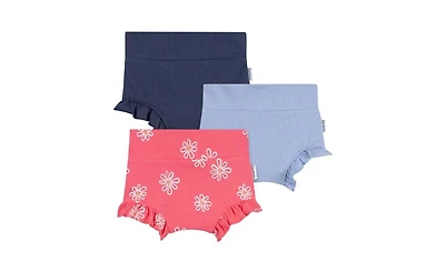 Gerber Baby Girls' Bubble Ruffle-Hem Shorts, 3-Piece Set