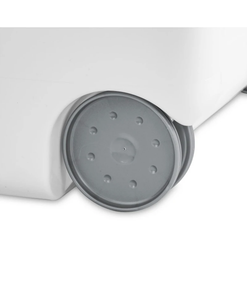 Sterilite White Laundry Hamper With Lift-Top, Wheels, And Pull Handle