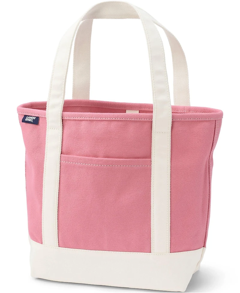Lands' End Medium 5 Pocket Open Top Canvas Tote Bag