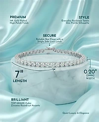 Classic White Gold Plated Cubic Zirconia 5MM Tennis Bracelet
