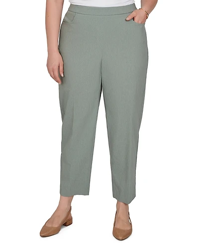 Alfred Dunner Plus Provence Millennium Flat-Front Pull-On Cropped-Ankle Pants