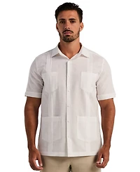 Cubavera Men's Linen Blend Four-Pocket Shirt