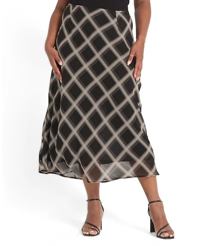 Estelle Women's Cameron Check A-Line Elasticated Midi Skirt