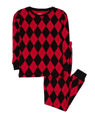 Leveret Baby One Piece Argyle Cotton Footed Pajamas