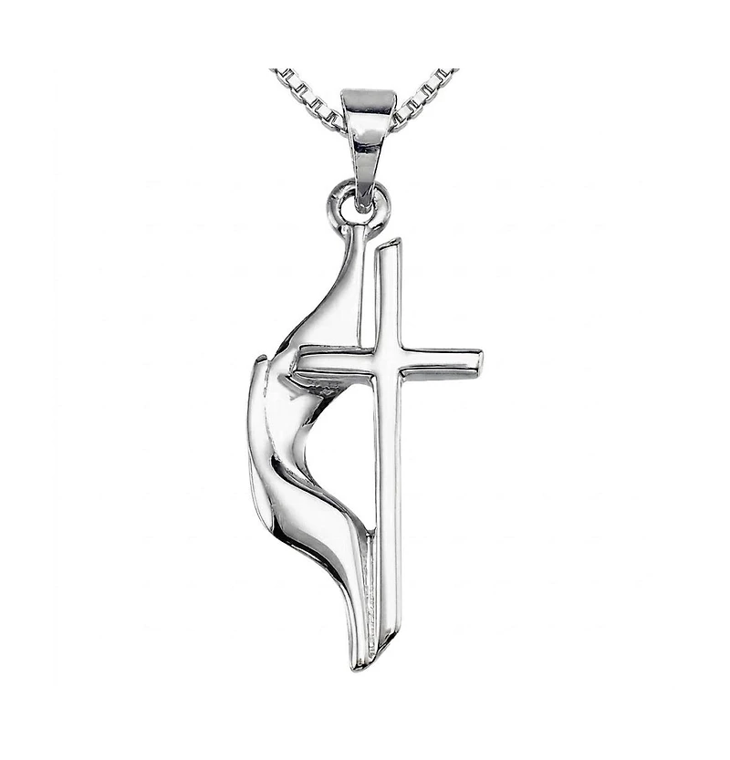 Curata Jewelry Sterling Silver Methodist Cross 18 Inch Necklace