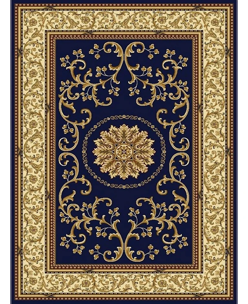 Closeout! Km Home 1419/1341/Navy Navelli Blue 5'5" x 8'3" Area Rug