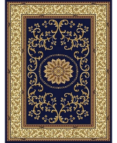 Closeout! Km Home 1419/1341/Navy Navelli Blue 5'5" x 8'3" Area Rug