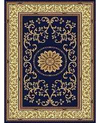 Closeout! Km Home 1419/1341/Navy Navelli Blue 5'5" x 8'3" Area Rug