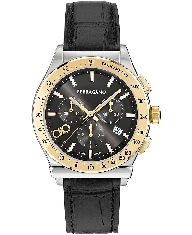 Ferragamo Men's Two-Tone Stainless Steel Bracelet Watch, 42mm