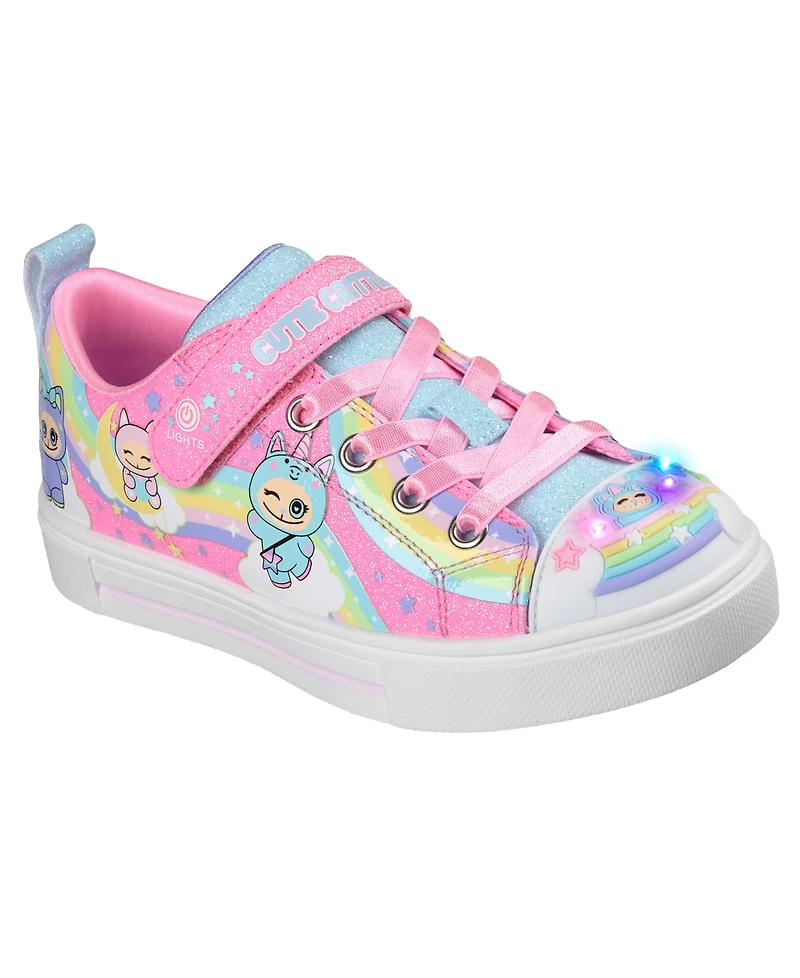 Skechers Little Girls Twinkle Sparks Light-Up Rainbow Critters Sneakers from Finish Line
