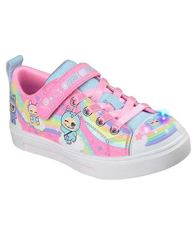Skechers Little Girls Twinkle Sparks Light-Up Rainbow Critters Sneakers from Finish Line