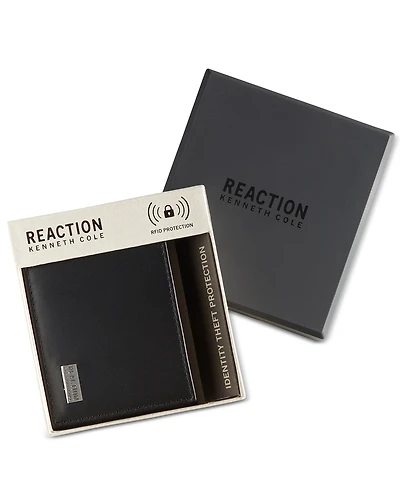 Kenneth Cole Reaction Men's Leather Nappa Rfid Extra-Capacity Slimfold Wallet