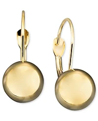 10k Gold Earrings, Ball Leverback
