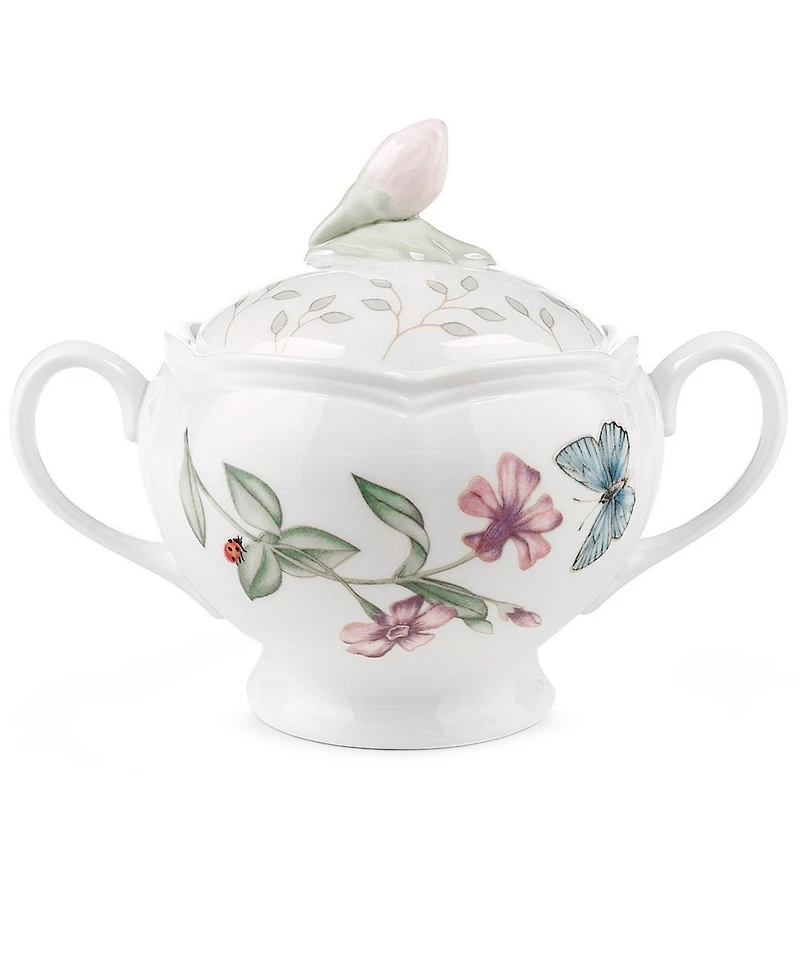 Lenox Butterfly Meadow Handled Porcelain Sugar Bowl