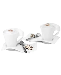 Villeroy & Boch New Wave Caffe Coffee Mugs & Saucers Gift Set, Service for 2