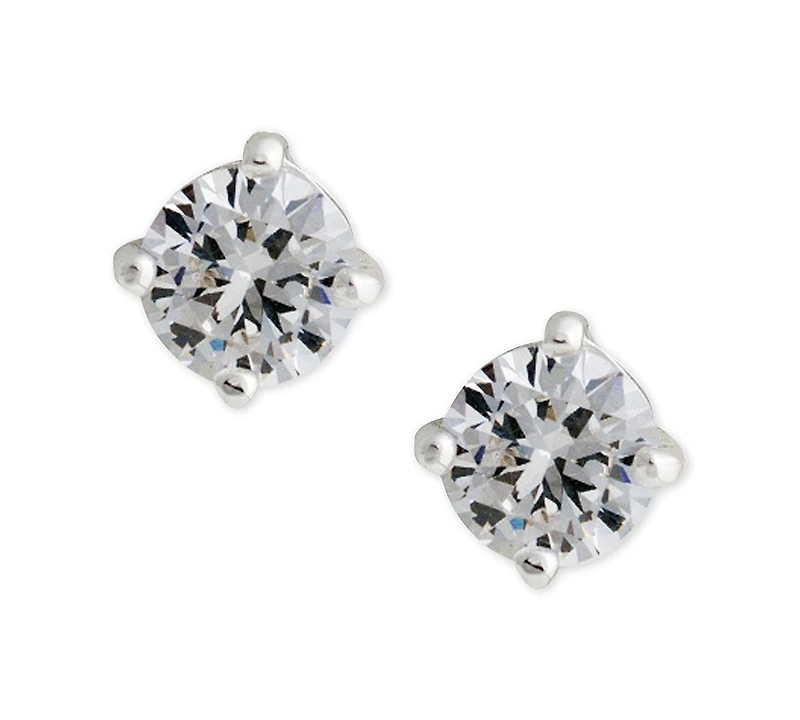 Lauren Ralph Lauren Silver-Tone Cubic Zirconia Stud Earrings