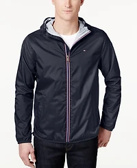 Tommy Hilfiger Men's Zip-Front Hooded Nylon Windbreaker