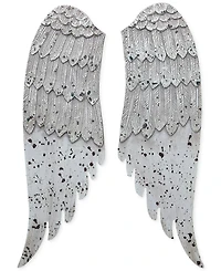3R Studio Wood Small Angel Wings with Distressed Finish, Gray
