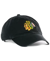 Men's '47 Brand Black Chicago Blackhawks Team Clean Up Adjustable Hat