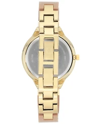 Anne Klein Women's Pink and Gold Shimmer Resin Bangle Bracelet Watch 36mm