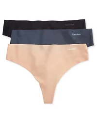 Calvin Klein Women's Invisibles 3-Pack Thong Underwear QD3558