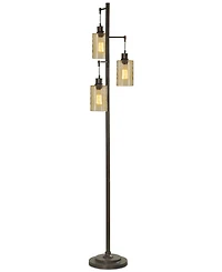 StyleCraft Dimpled Glass Floor Lamp
