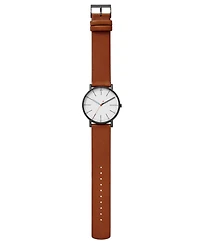 Skagen Men's Signatur Brown Leather Strap Watch 40mm SKW6374
