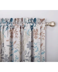 Asbury Floral Print Room Darkening Rod Pocket Curtain Panel