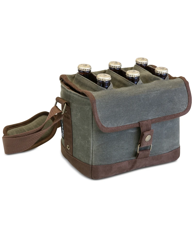 Legacy by Picnic Time Khaki Green & Brown Beer Caddy Cooler Tote with Opener