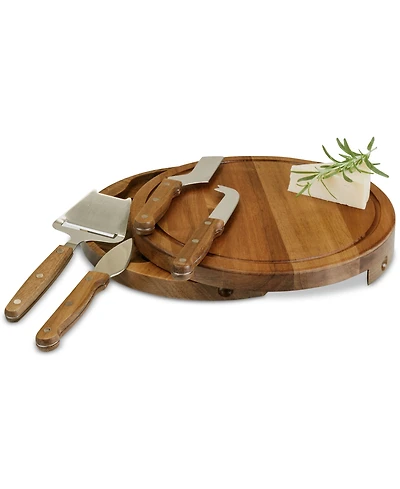 Toscana by Picnic Time Acacia Circo Cheese Board & Tools Set