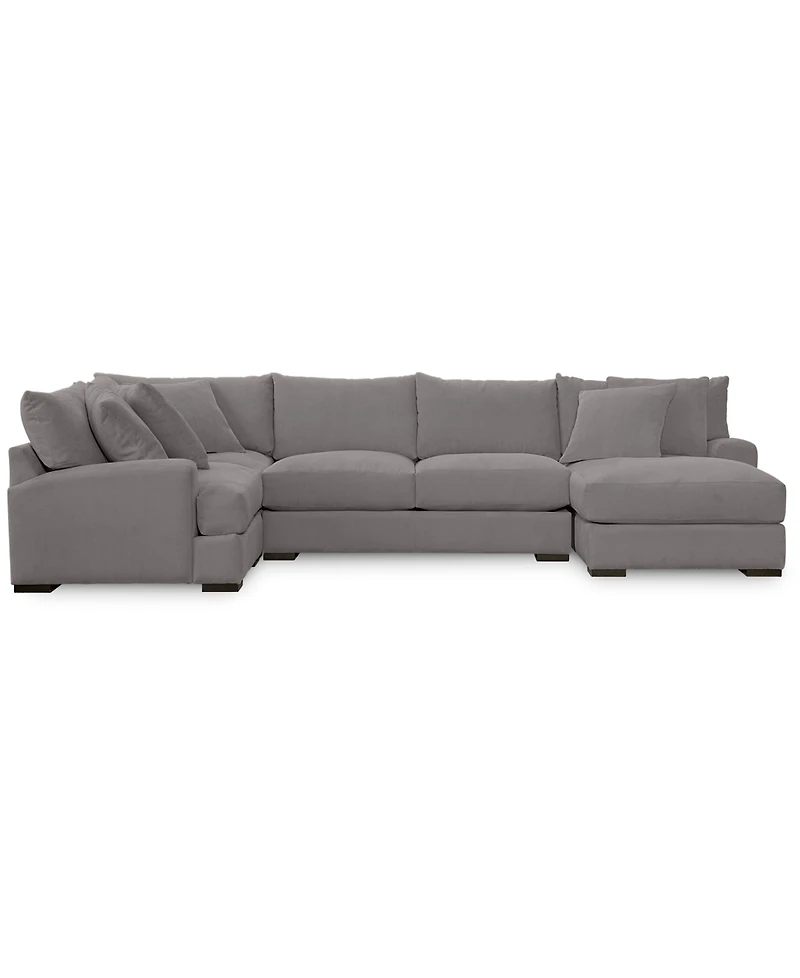 Closeout! Rhyder 4-Pc. 80'' Fabric Sectional Sofa with Chaise, Created for Macy's